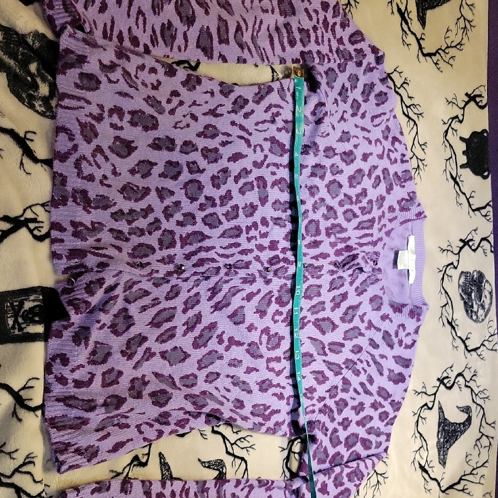 Rebecca Taylor Lavender Animal Print Sweater